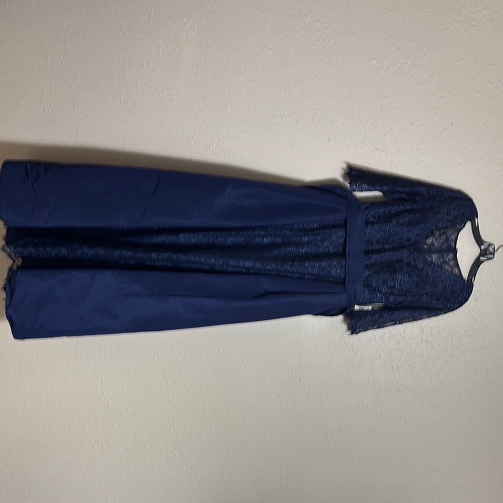 Teri Jon Navy Lace Prom Dress
